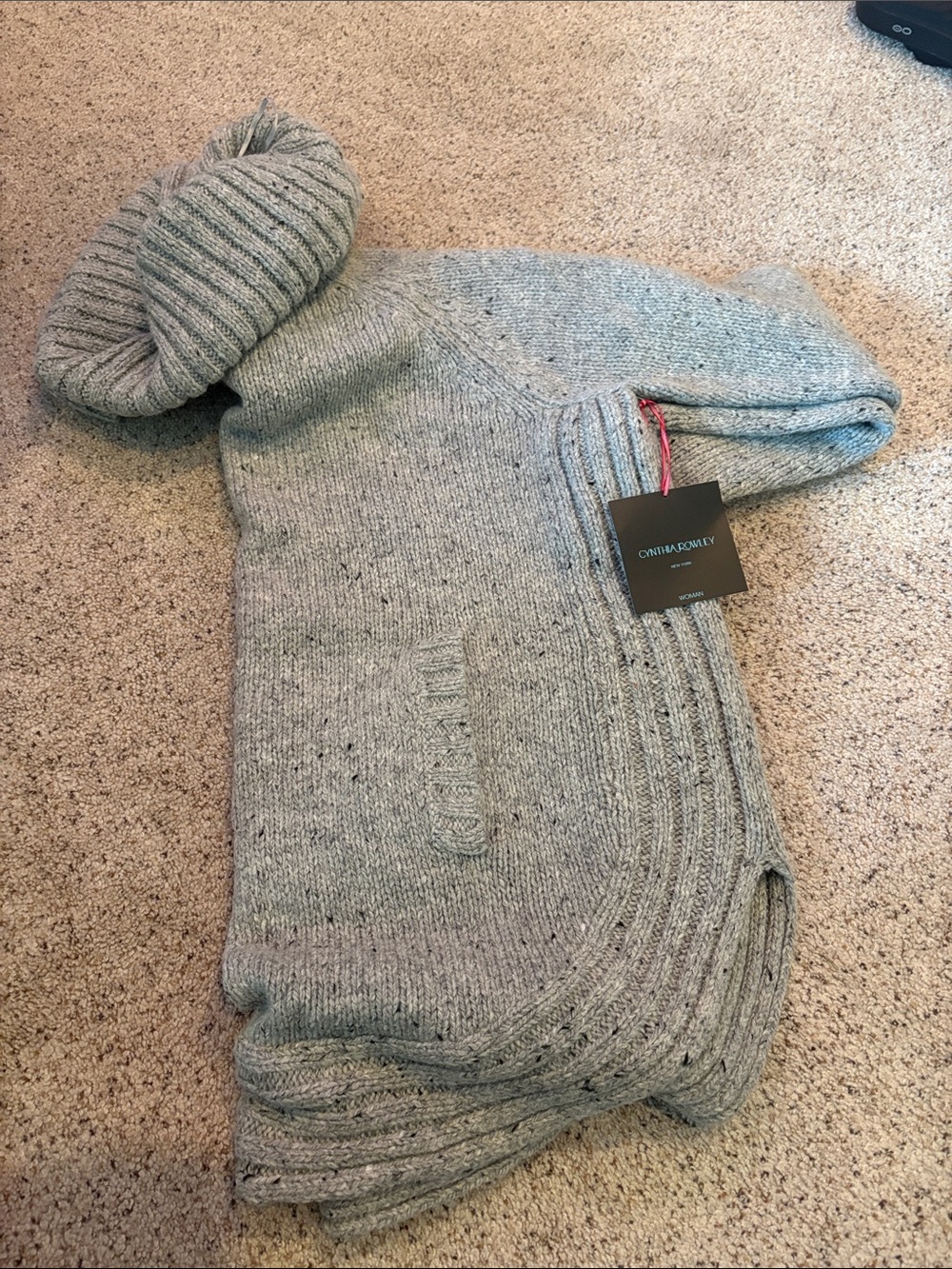 Grey Women’s Knit Sweater - Cozy Funnel Neck